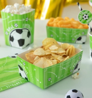 PartyPal Pudełko na chipsy Piłka nożna 6x15cm 3szt.