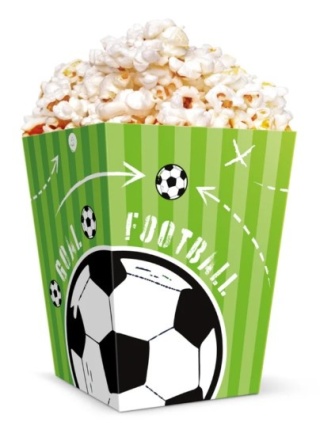 PartyPal Pudełko na popcorn Football 12,5x8,5cm 6szt.