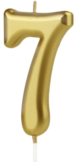 PartyPal Świeczka cyfra złota 7