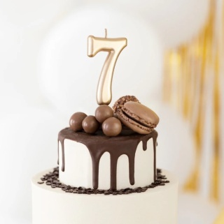 PartyPal Świeczka cyfra złota 7