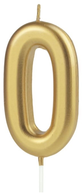 PartyPal Świeczka cyfra złota 0
