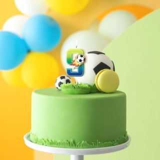 PartyPal Świeczka na tort piłka nożna Football cyfra 9