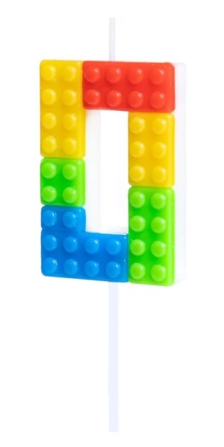 PartyPal Świeczka na tort Klocki cyfra 0 PartyPal