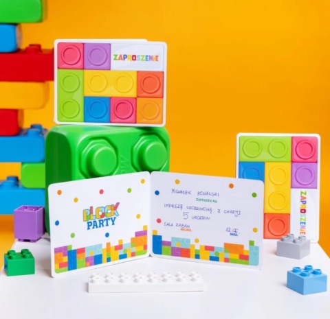 PatryPal Zaproszenie na imprezę Klocki 6szt.