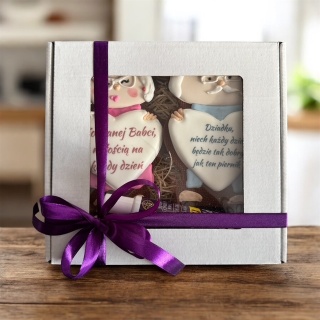 Piernik Dzień Babci i Dziadka z drukowanymi życzeniami. Prezent