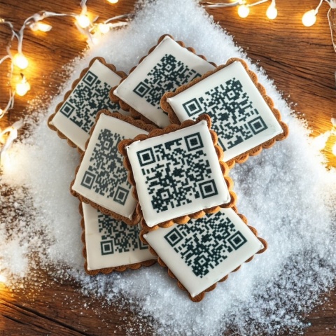 Pierniki z Twoim logo 10szt. Dowolny nadruk. 6cm x 6cm idealny na QR kod