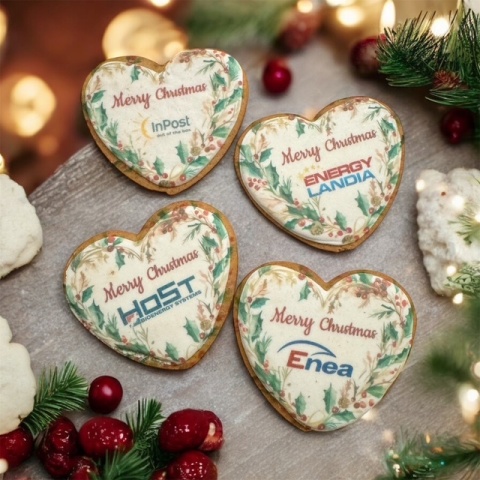 Pierniki z Twoim logo duże 10szt. Dowolny nadruk. Ciastko korzenne