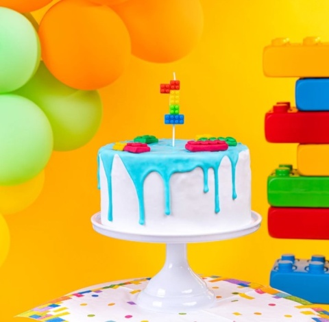 PartyPal Świeczka na tort Klocki cyfra 1 PartyPal