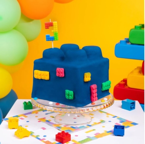 PartyPal Świeczka na tort Klocki cyfra 3 PartyPal