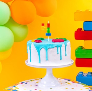 PartyPal Świeczka na tort Klocki cyfra 4 PartyPal