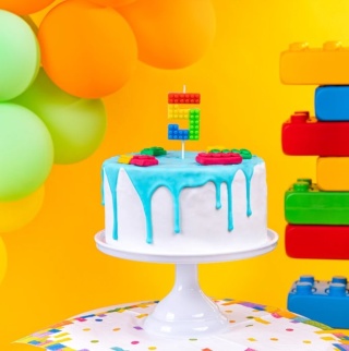 PartyPal Świeczka na tort Klocki cyfra 5 PartyPal