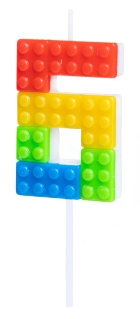 PartyPal Świeczka na tort Klocki cyfra 6 PartyPal