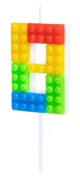 PartyPal Świeczka na tort Klocki cyfra 8 PartyPal