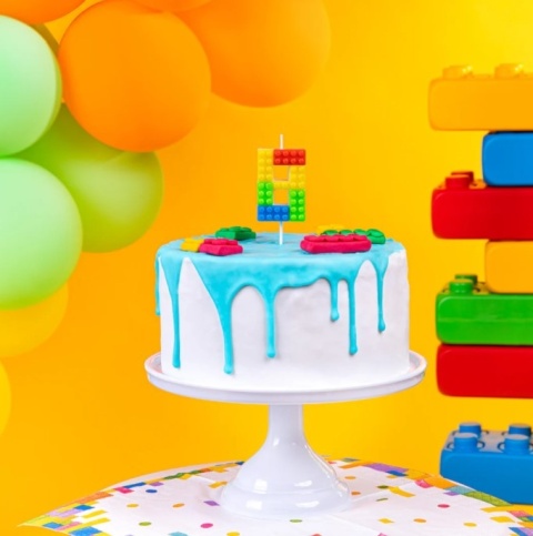 PartyPal Świeczka na tort Klocki cyfra 8 PartyPal