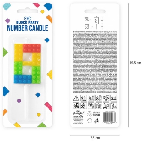 PartyPal Świeczka na tort Klocki cyfra 8 PartyPal