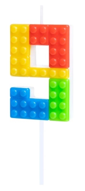 PartyPal Świeczka na tort Klocki cyfra 9 PartyPal