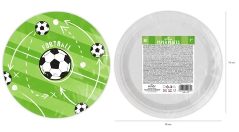 PartyPal Talerzyk papierowy Football 7cali 6szt.
