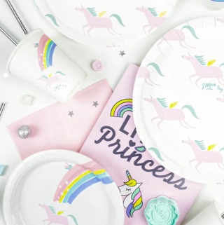 PartyPal Talerzyk papierowy Jednorożec 9 cali 6szt.