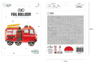 Balon foliowy Balon foliowy Wóz strażacki 68x59cm