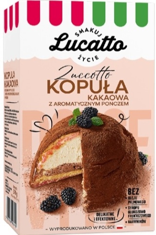 Lucatto Czekoladowa kopuła – Zuccotto Kakaowa z aromatycznym ponczem 370g