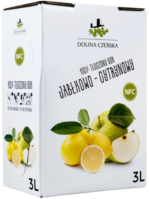 DOLINA CZERSKA NFC Sok tłoczony JABŁKO-CYTRYNA 3l karton