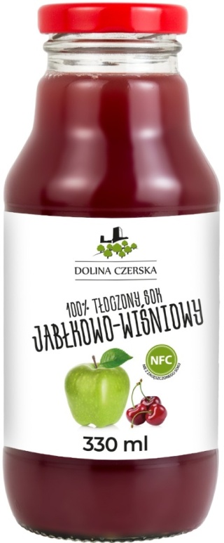 DOLINA CZERSKA NFC Sok tłoczony jabłko-wiśnia 330ml szkło