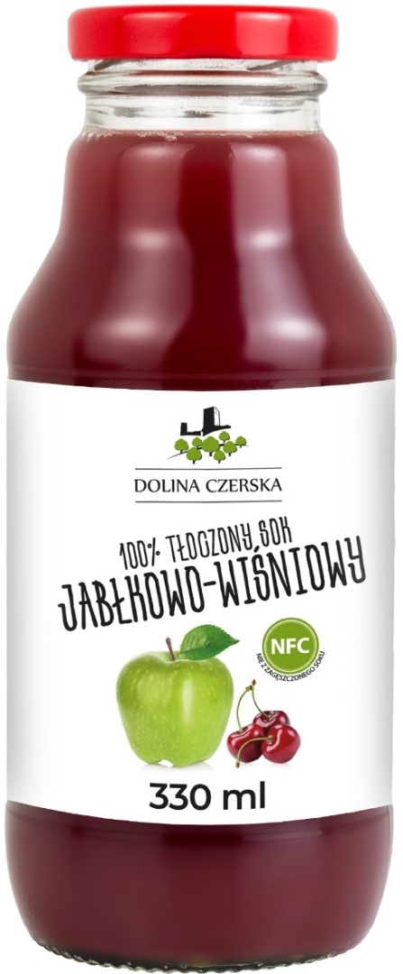 DOLINA CZERSKA NFC Sok tłoczony jabłko-wiśnia 330ml szkło