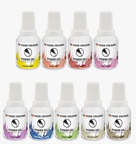 FOOD COLOURS zestaw barwników Power Gel 9 x20g