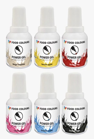 FOOD COLOURS zestaw barwników Power Gel 6 x20g