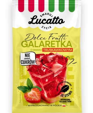 Lucatto Galaretka o smaku truskawkowym bez cukru 30g
