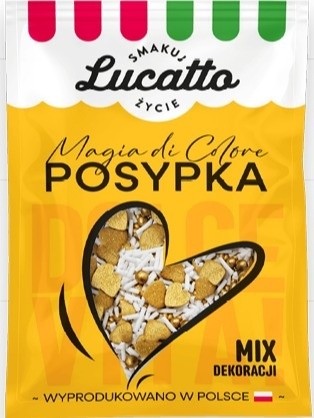 Lucatto Posypka – magia di colore – mix złote serduszka 30g