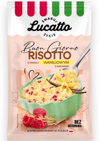 Lucatto Risotto o smaku waniliowym z malinami 47g
