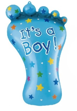 PartyPal Balon foliowy Stópka It's a boy 45x79cm
