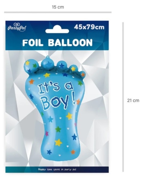 PartyPal Balon foliowy Stópka It's a boy 45x79cm