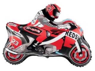 PartyPal Balon foliowy Motocykl czerwony 66x53 cm