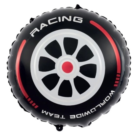 PartyPal Balon foliowy Racing Car Koło 45x50 cm