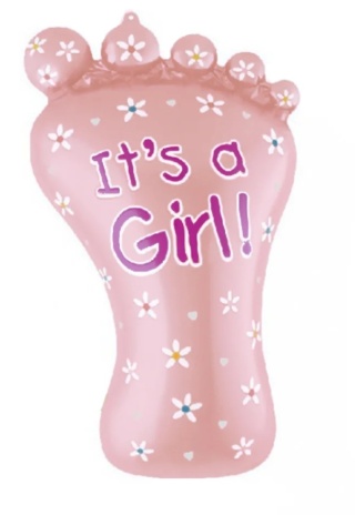 PartyPal Balon foliowy Stópka It's a girl 45x79cm