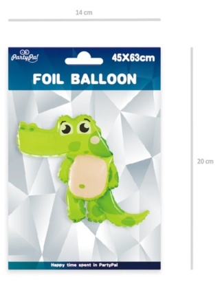PartyPal Balon foliowy Krokodyl 45x63cm
