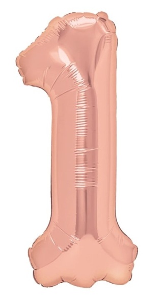 PartyPal Balon foliowy cyfra 1 rose gold 70cm