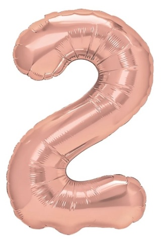 PartyPal Balon foliowy cyfra 2 rose gold 70cm