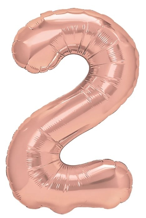 PartyPal Balon foliowy cyfra 2 rose gold 70cm