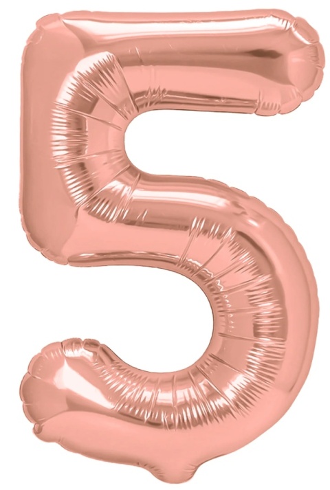 PartyPal Balon foliowy cyfra 5 rose gold 100cm