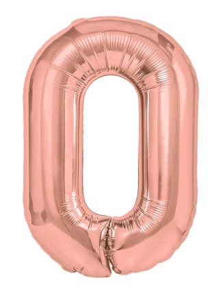 PartyPal Balon foliowy cyfra 0 rose gold 70cm
