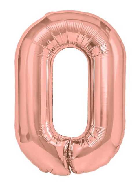 PartyPal Balon foliowy cyfra 0 rose gold 70cm