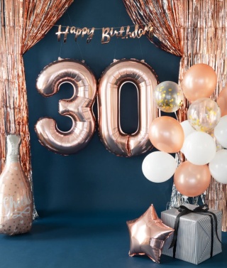 PartyPal Balon foliowy cyfra 0 rose gold 70cm