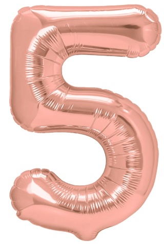 PartyPal Balon foliowy cyfra 5 rose gold 70cm