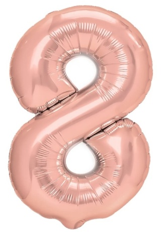 PartyPal Balon foliowy cyfra 8 rose gold 70cm