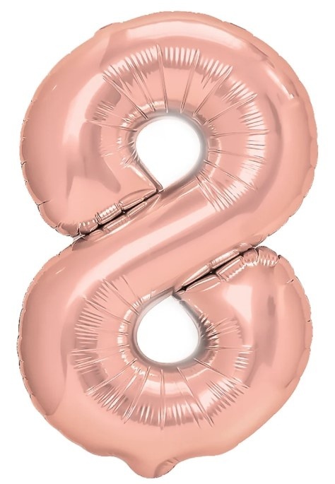PartyPal Balon foliowy cyfra 8 rose gold 70cm