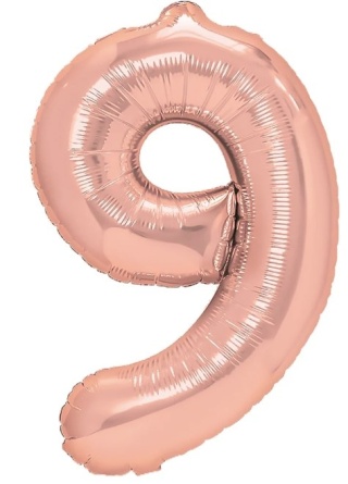 PartyPal Balon foliowy cyfra 9 rose gold 70cm