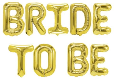 PartyPal Balon foliowy napis Bride to be złoty